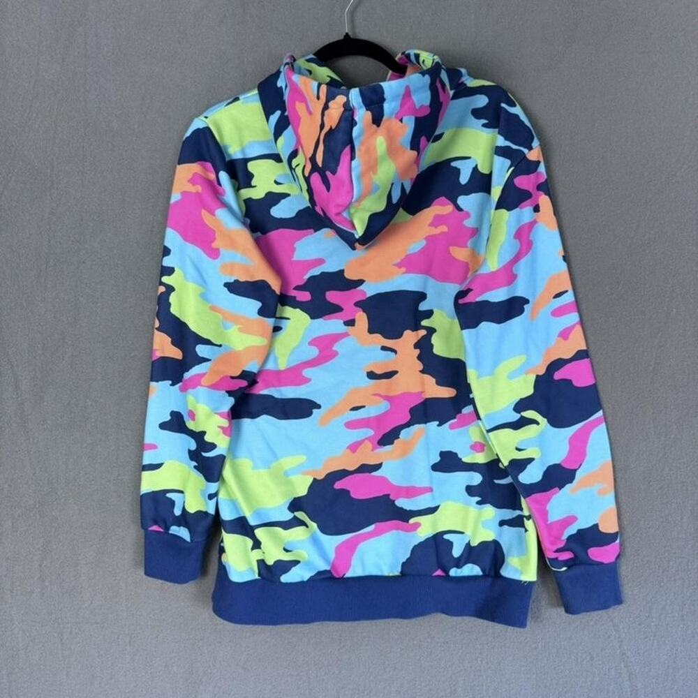 Sneaker Match Tees Hoodie‎ Mens Small Multicolor Camo Bear Embroidered Pullover - Picture 6 of 10